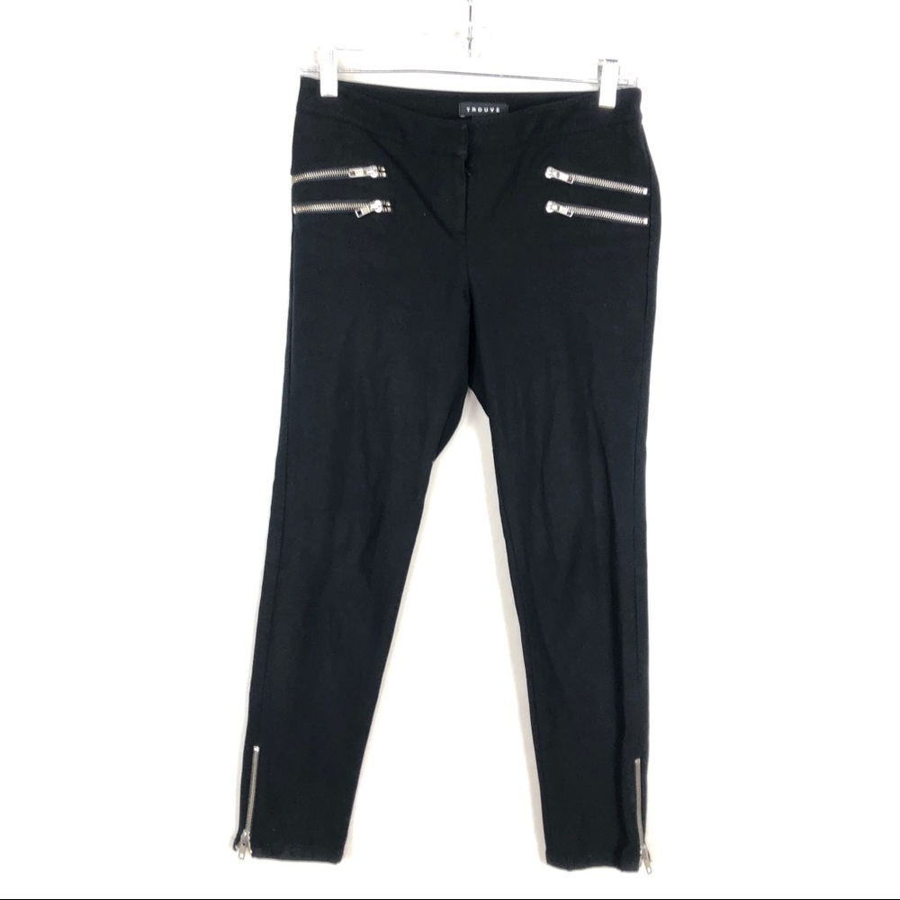 TROUVÉ black edgy zipper skinny jeans